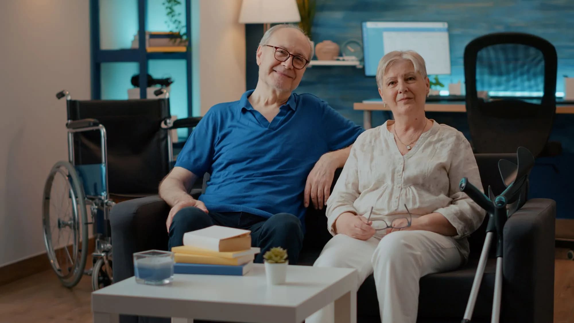 Older couple in their living room