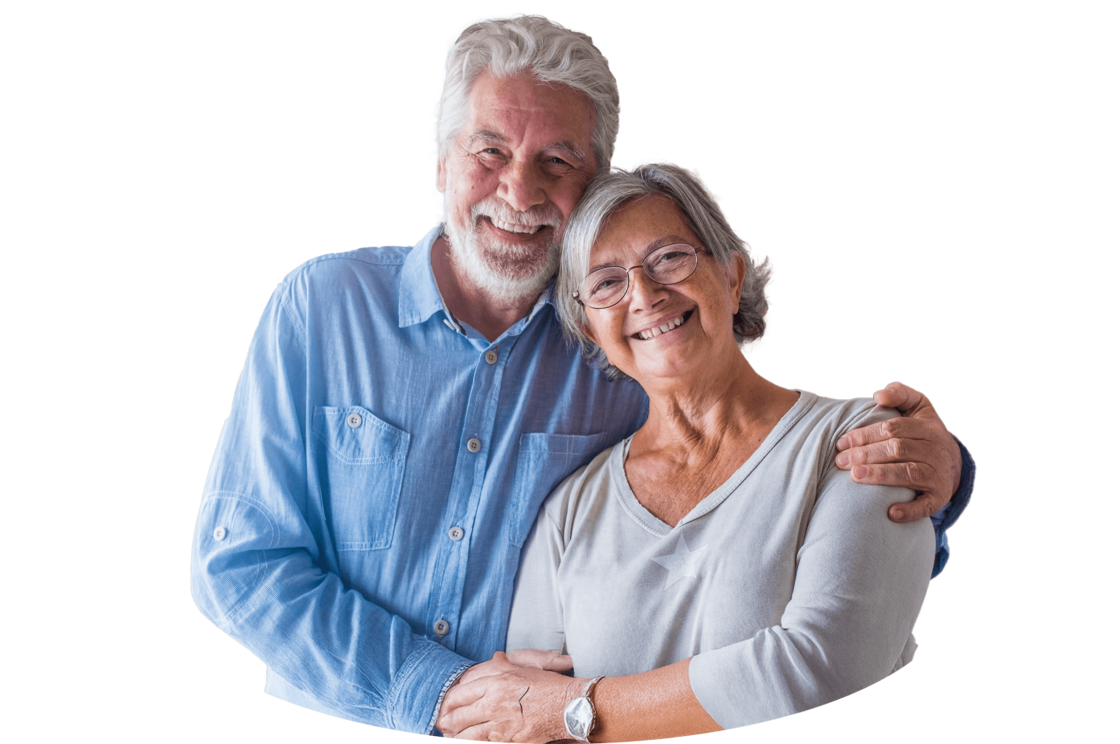 Smiling senior couple standing together
